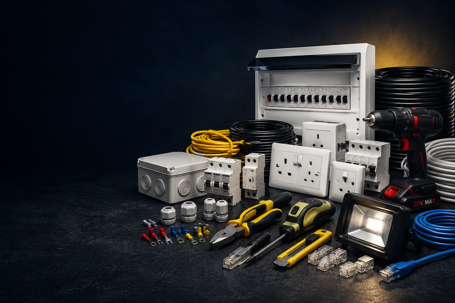 Electrical, networking, tools and hardware supplied by 1st Hardware